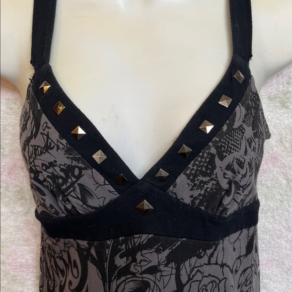 METAL MULISHA Women's Black and Gray Studded DRESS - Picture 2 of 7